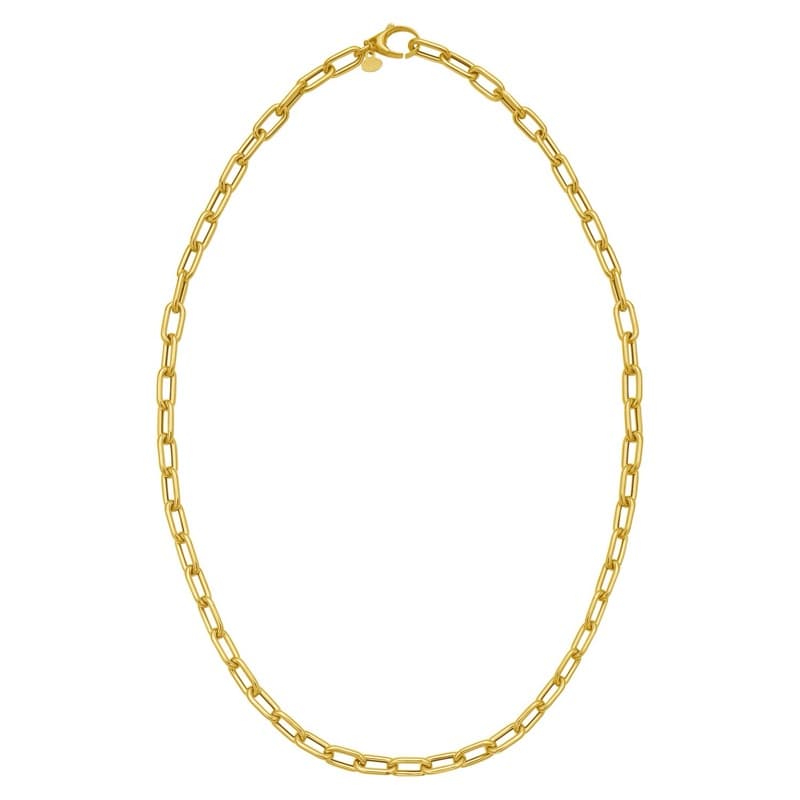 Lock Paperclip Chain, 14K Yellow Gold
