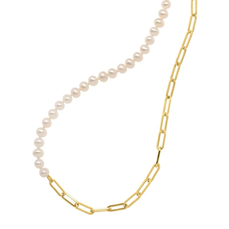 Pearl Necklace 5 mm, 14K Yellow Gold