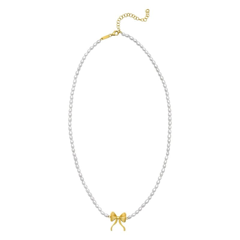 Pearl Necklace, 14K Yellow Gold
