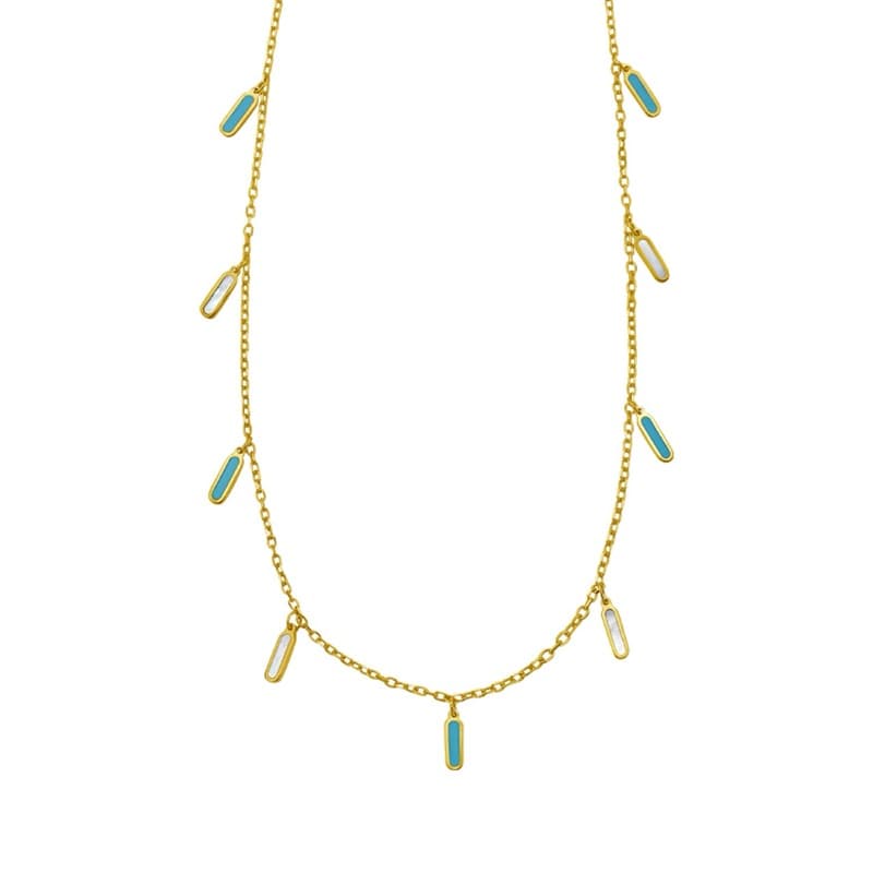 Station Necklace, 14K Yellow Gold