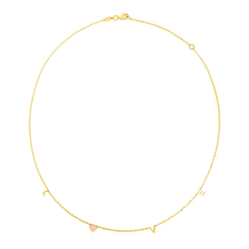 Tri-Color Necklace, 14K Two-Tone Gold