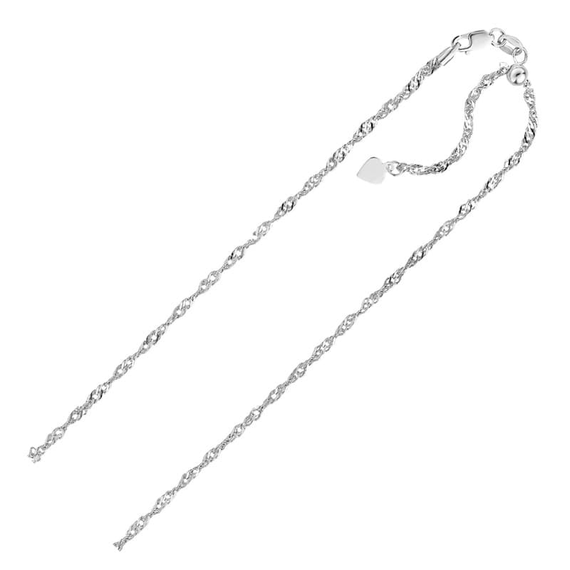 Adjustable Singapore Chain 1.50 mm, Sterling Silver