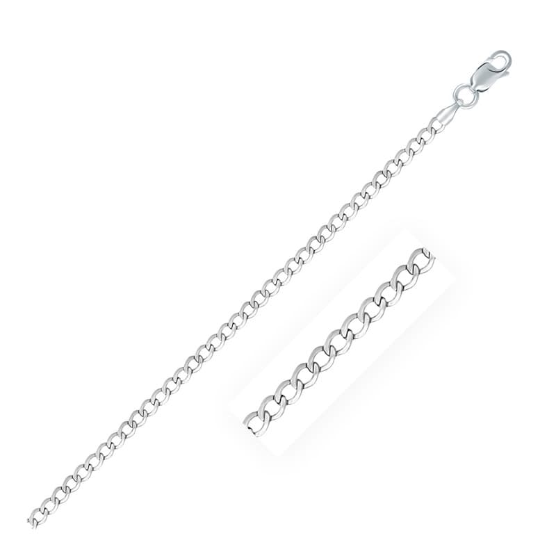 Cadena Barbada 3.00 mm, Plata de Ley 925