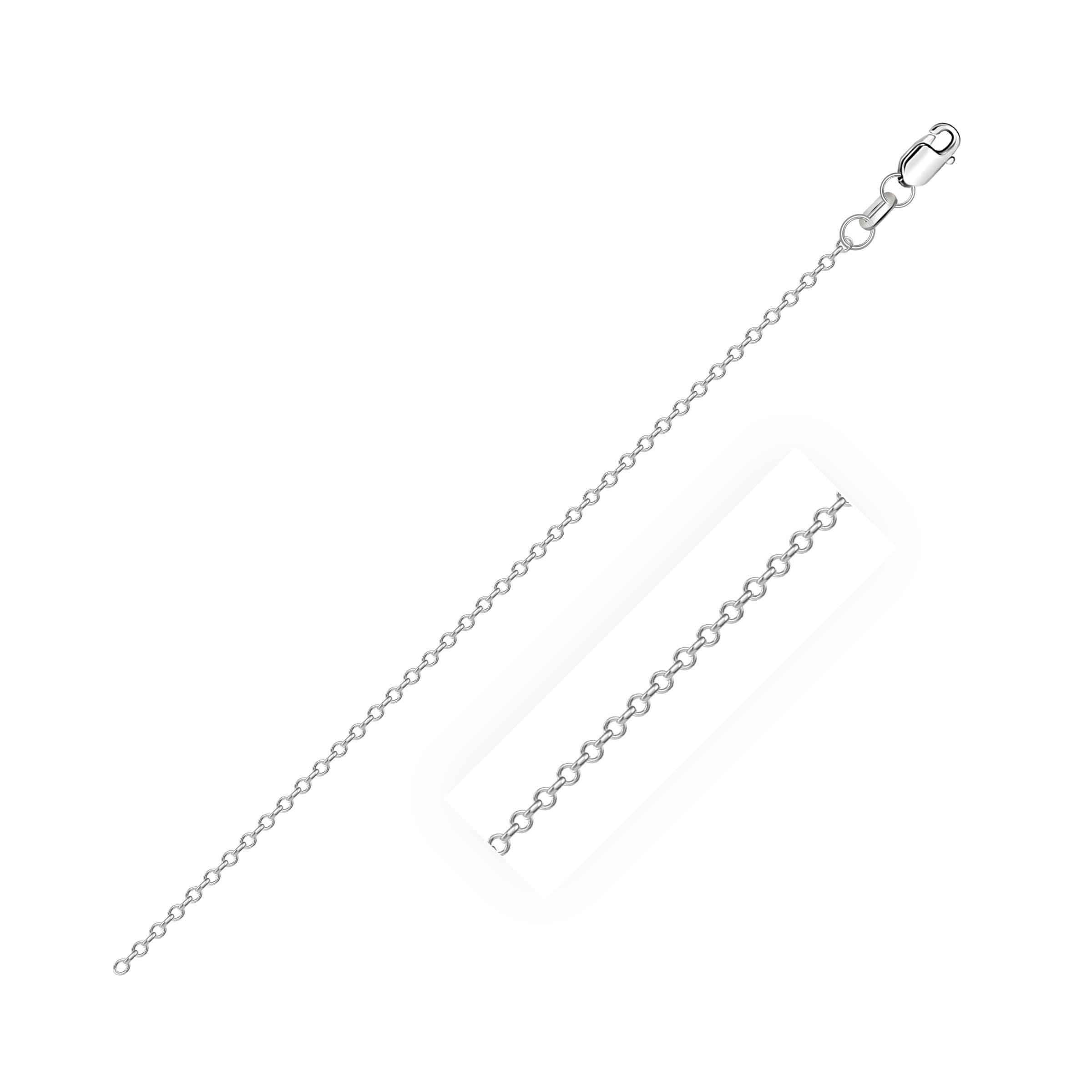 Diamond-Cut Cable Chain 0.80 mm, 18K White Gold