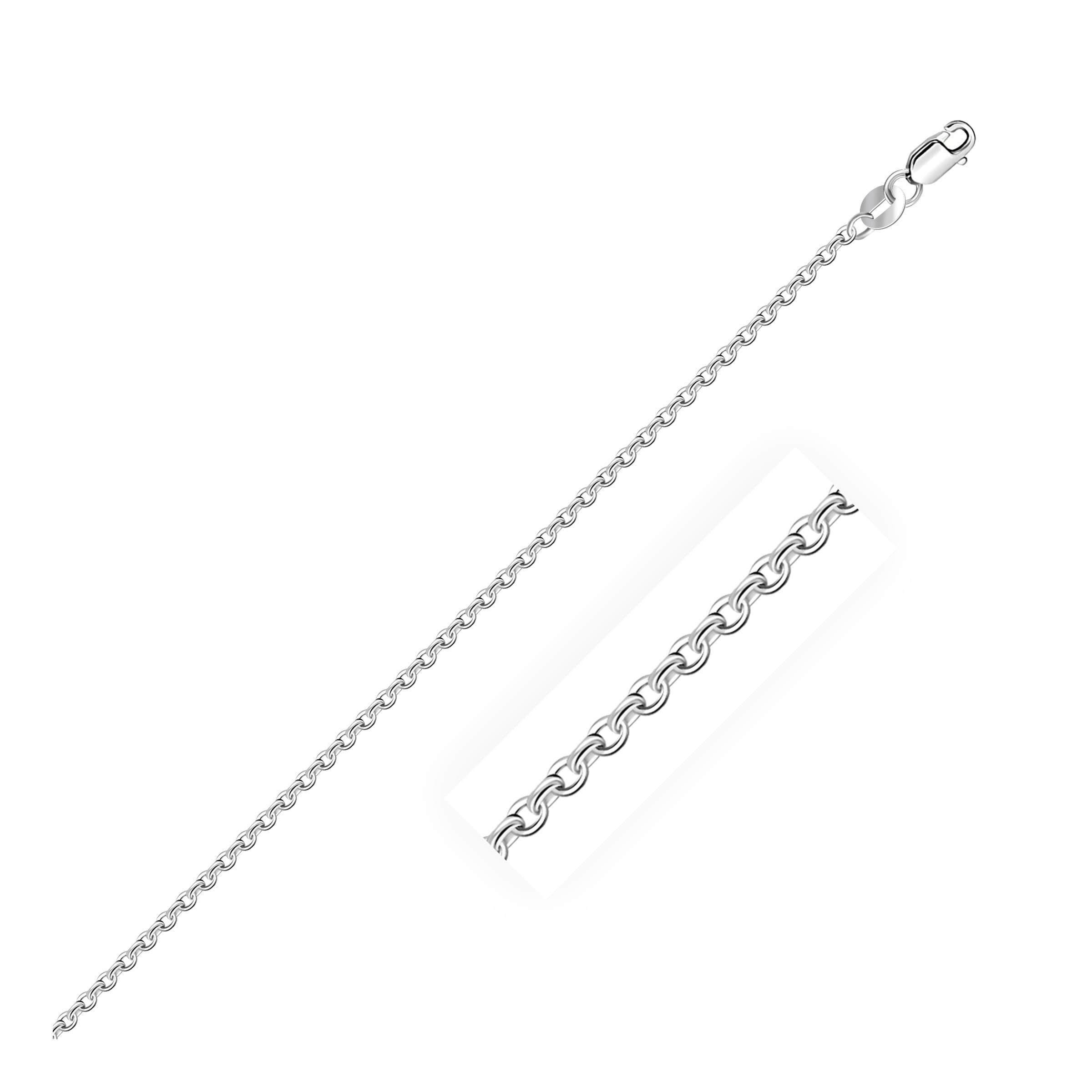Diamond-Cut Cable Chain 1.40 mm, 18K White Gold