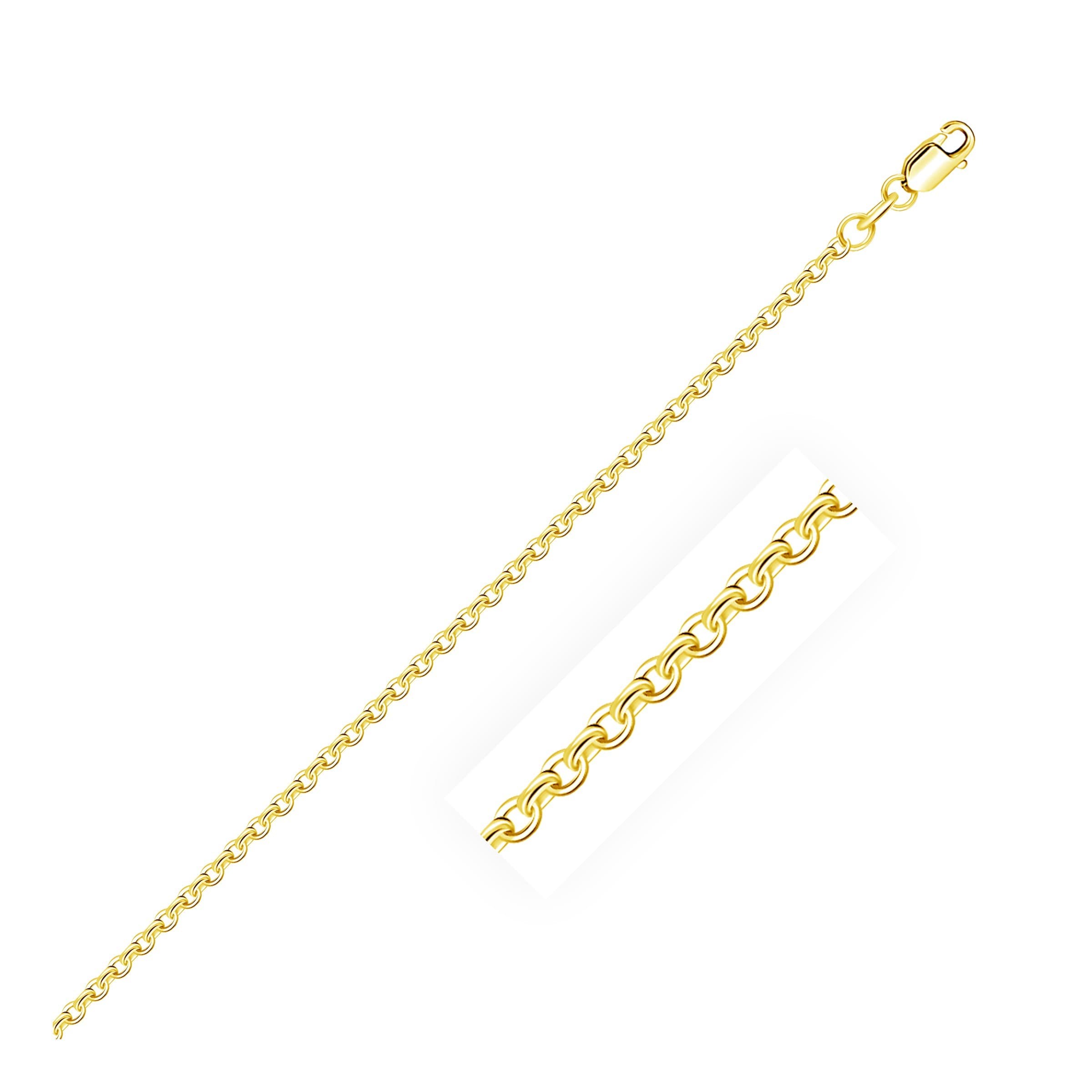 Diamond-Cut Cable Chain 1.90 mm, 18K Yellow Gold