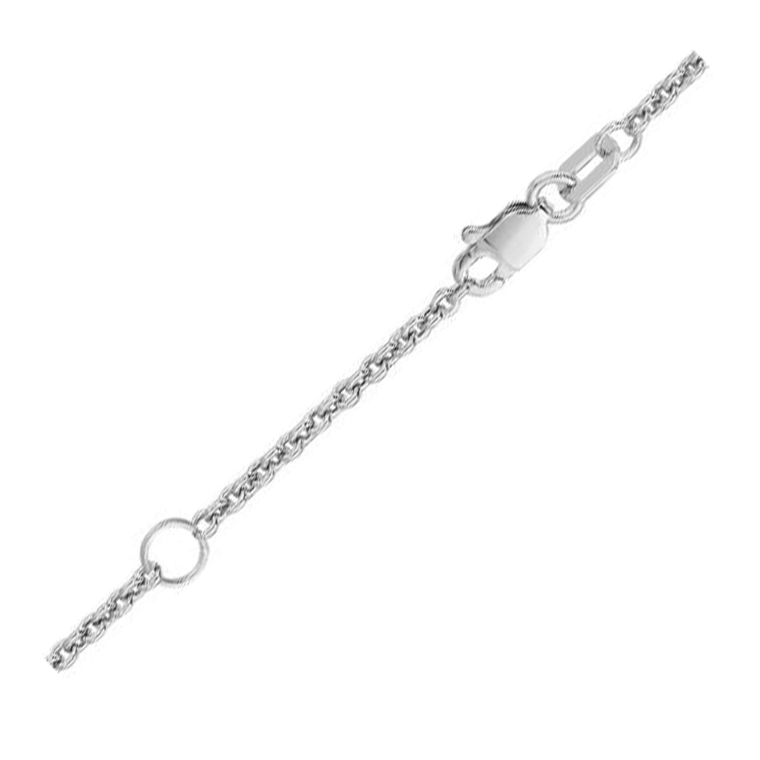 Cadena Cable Extensible 1.80 mm, Oro Blanco 18K