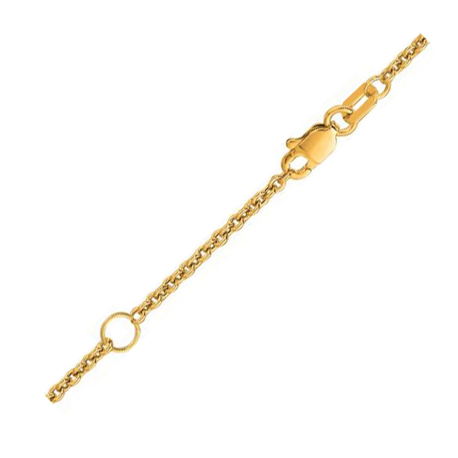 Cadena Cable Extensible 1.80 mm, Oro Amarillo 18K