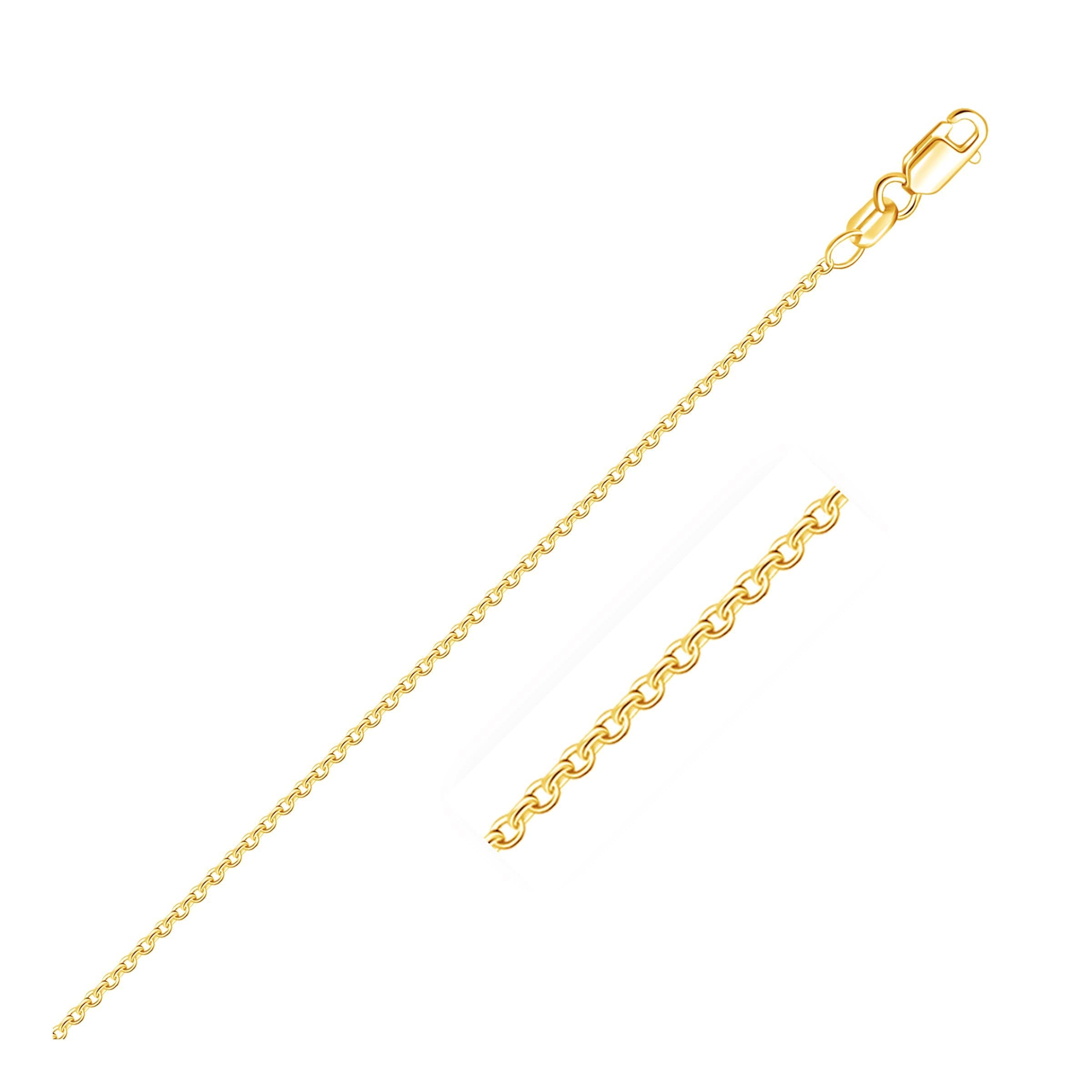 Round Cable Chain 1.50 mm, 18K Yellow Gold