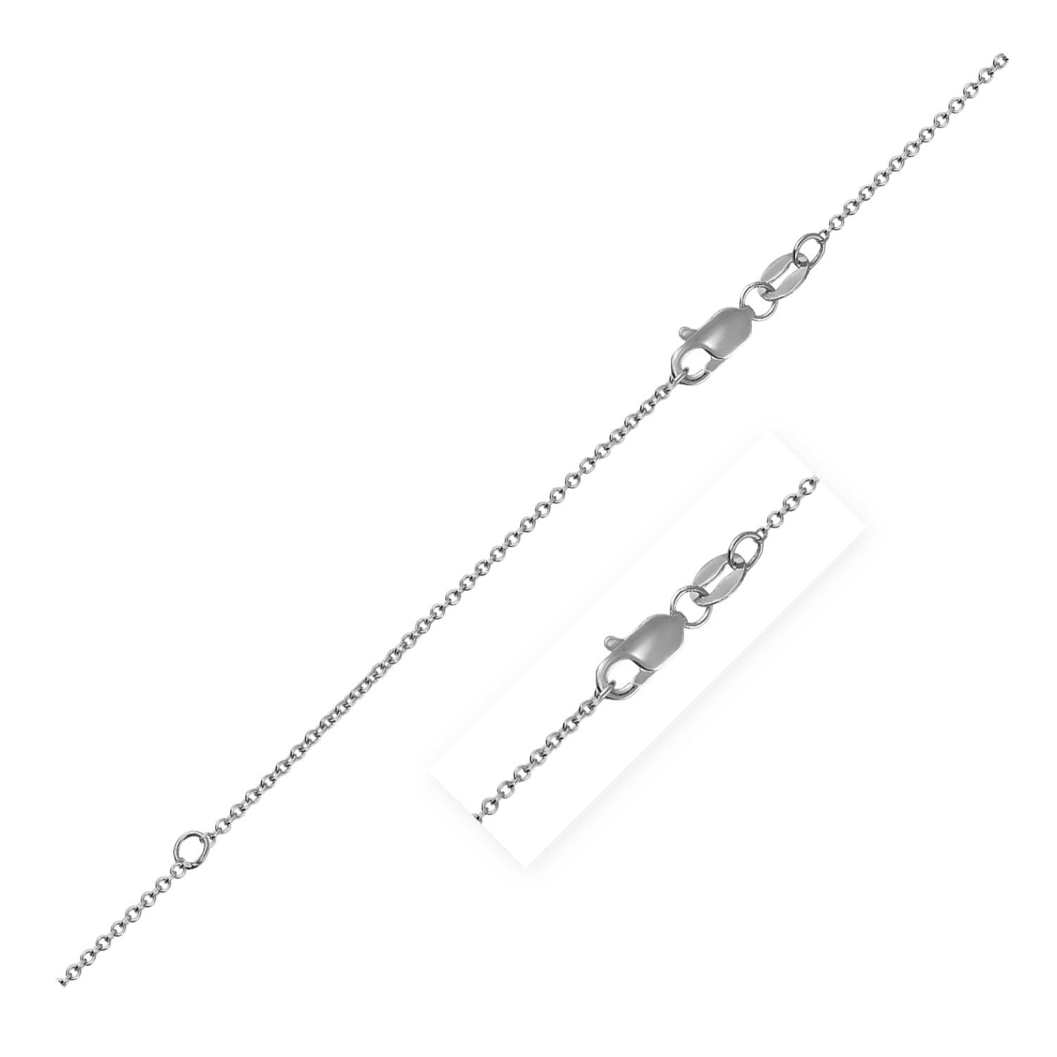 Extendable Cable Chain 1.00 mm, 18K White Gold