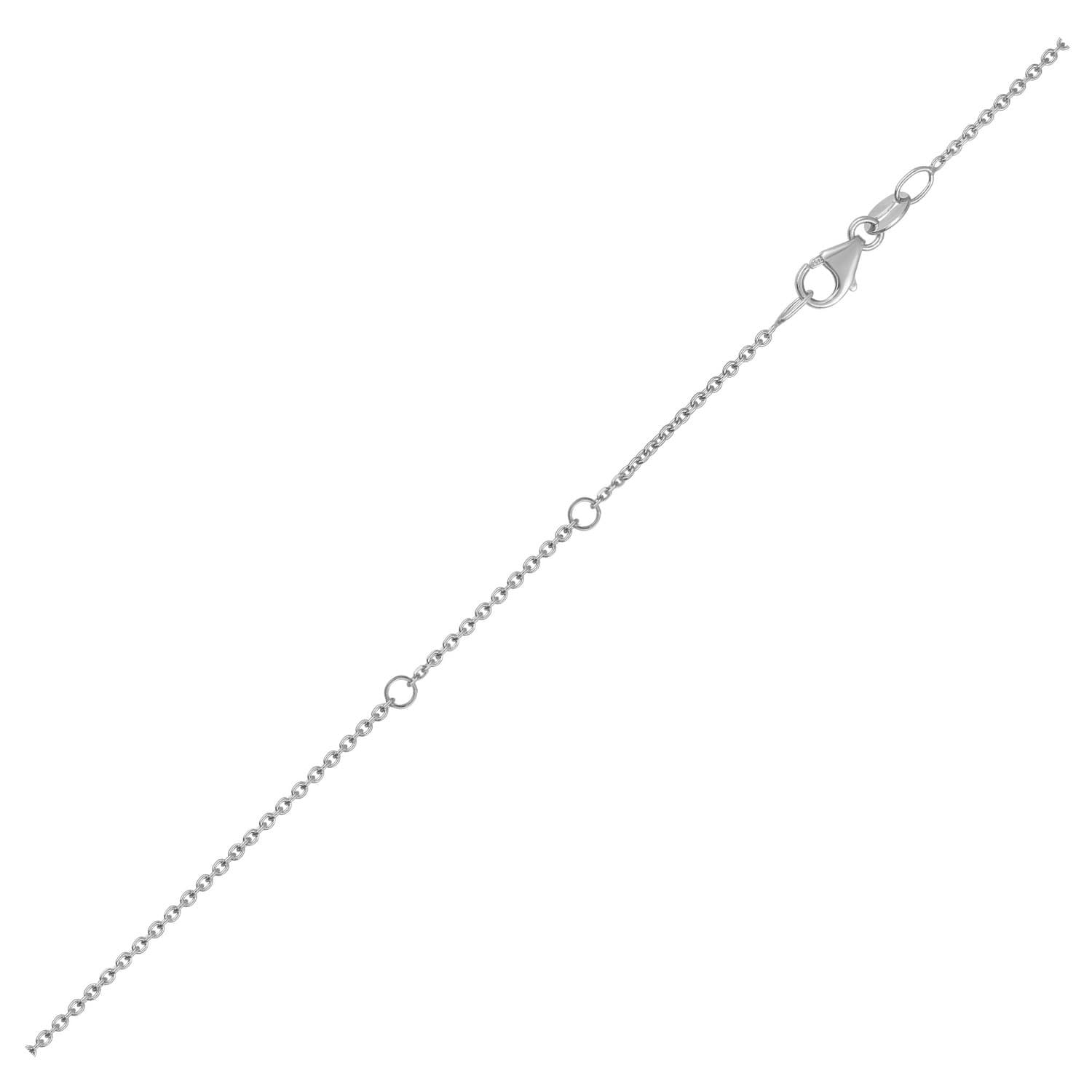 Double Extendable Cable Chain 1.30 mm, 18K White Gold