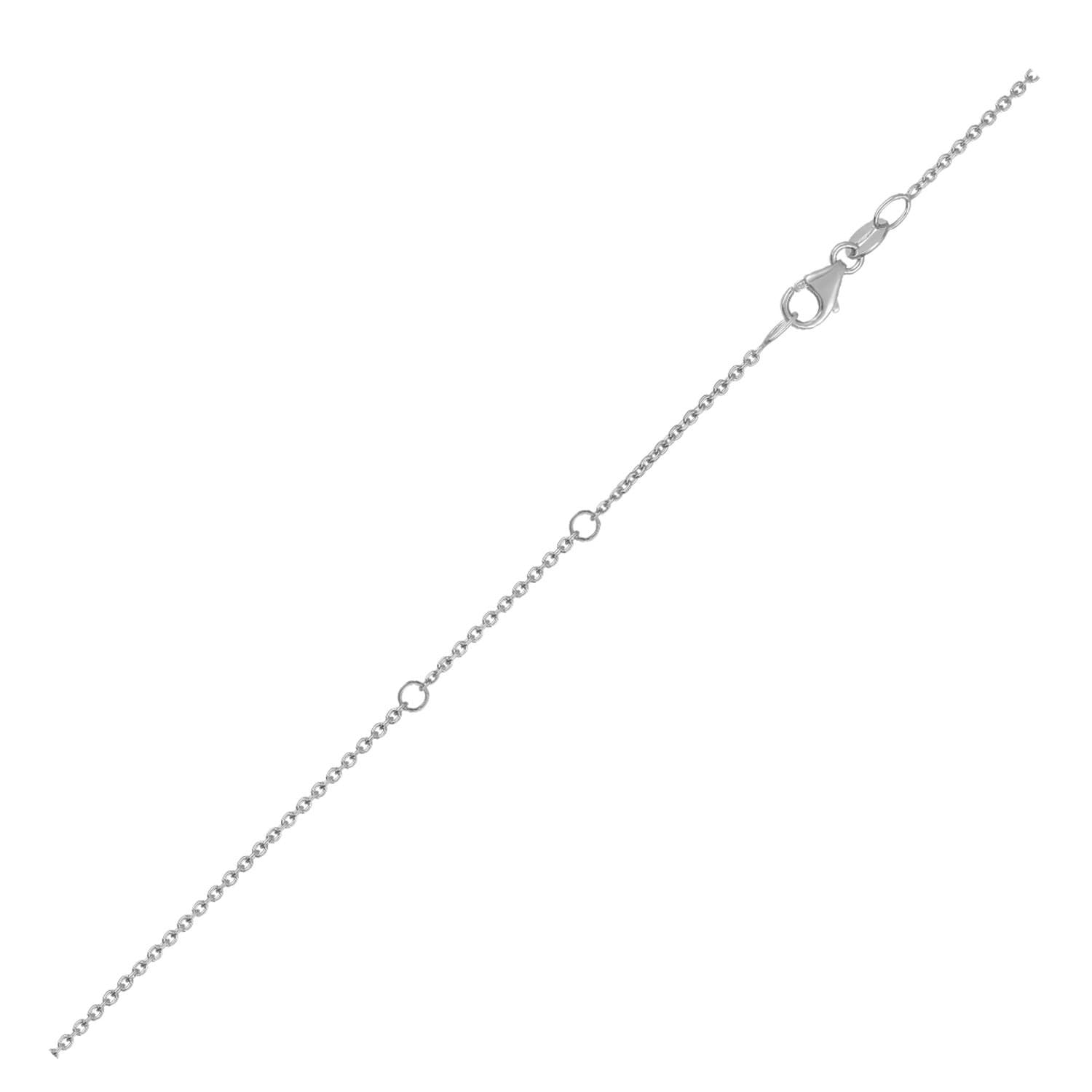 Double Extendable Cable Chain 1.10 mm, 18K White Gold