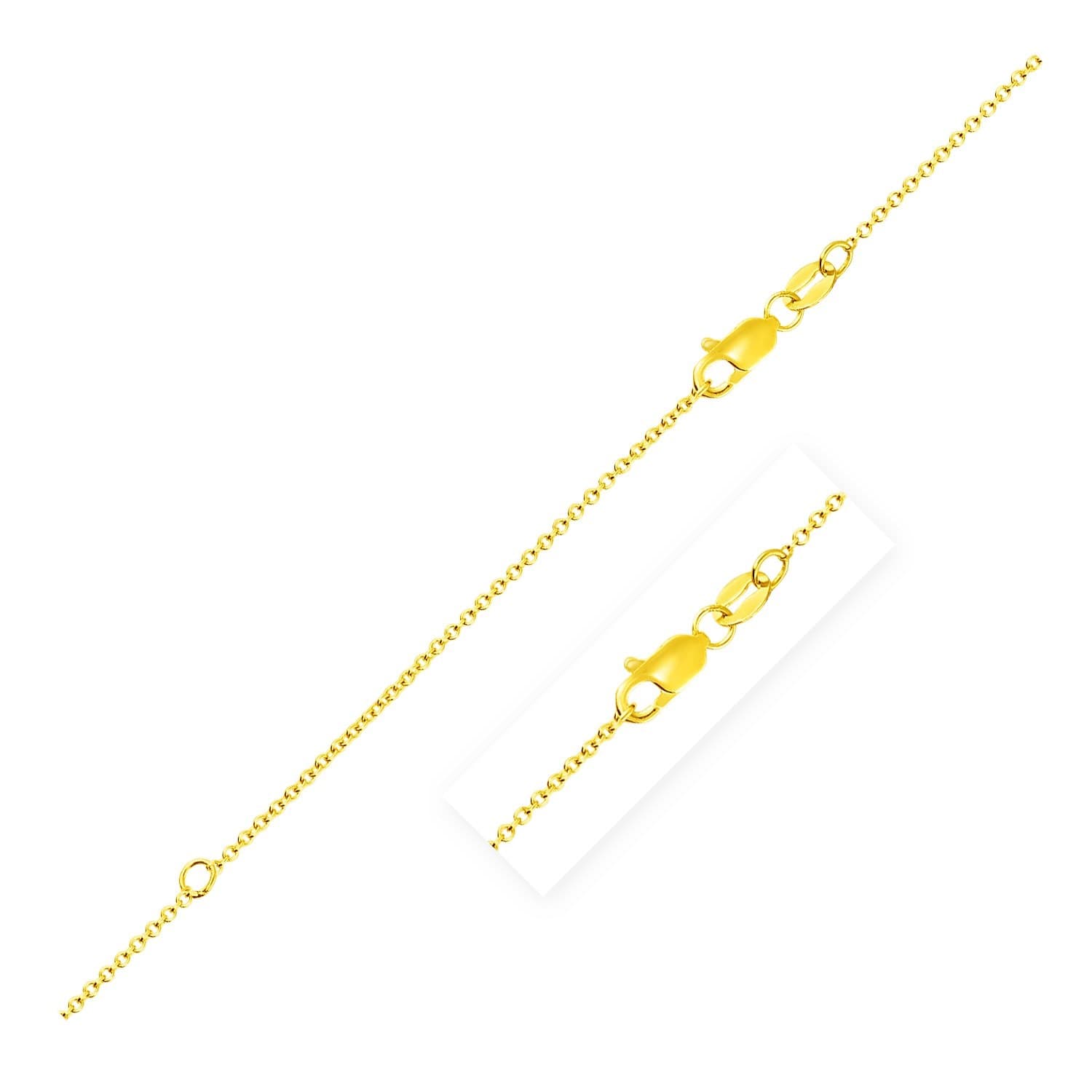 Cadena Cable Extensible 1.00 mm, Oro Amarillo 18K