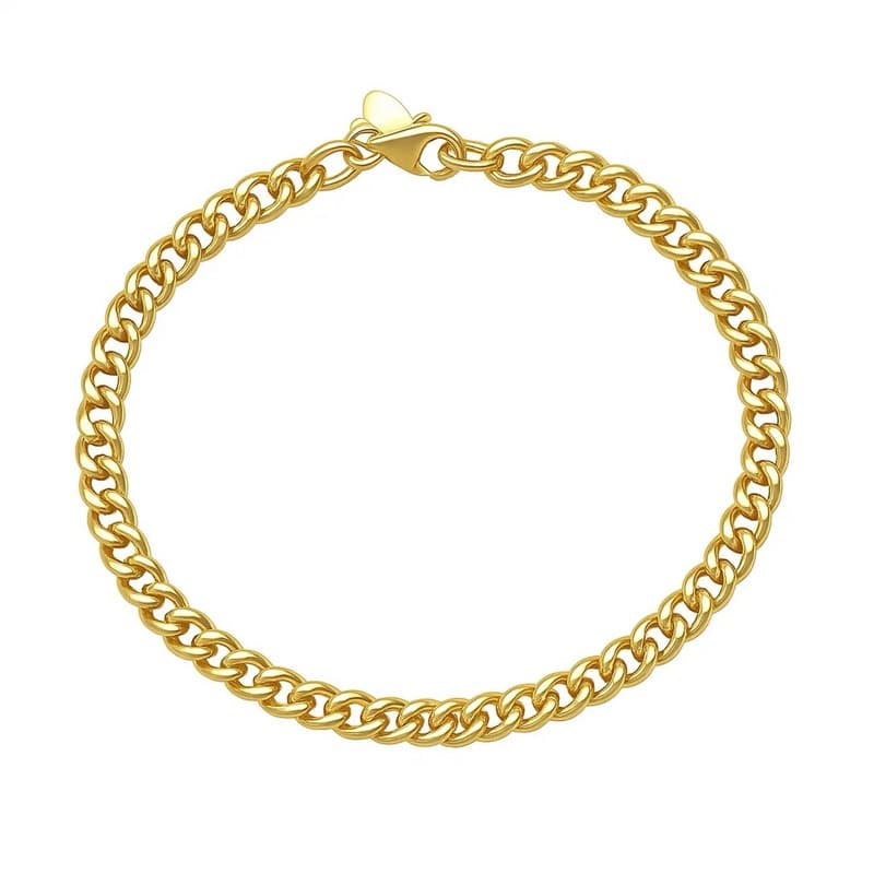 Cuban Bracelet, 14K Yellow Gold