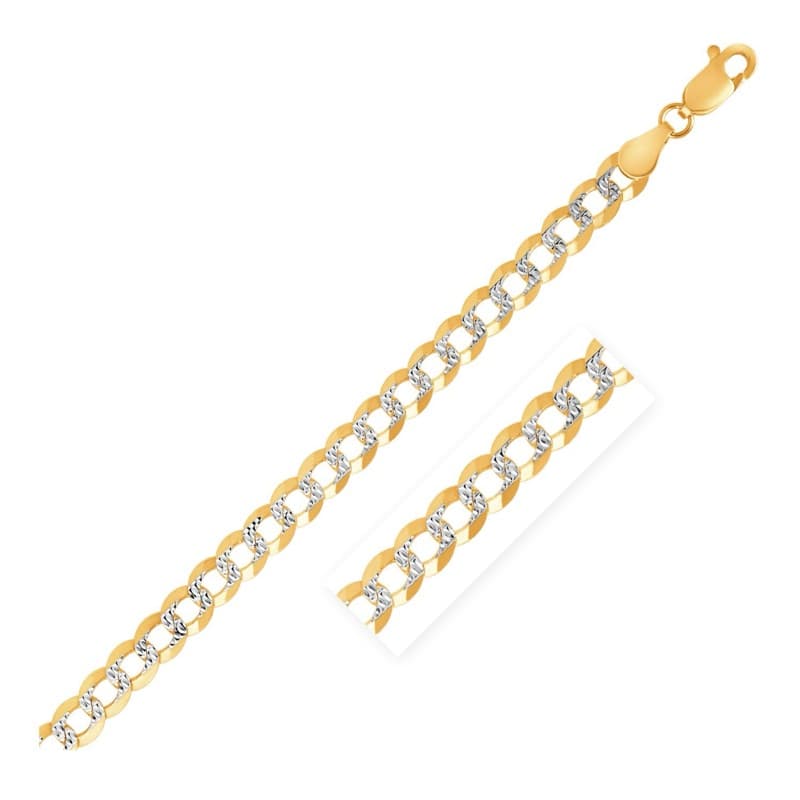 Cuban Bracelet, 14K Two-Tone Gold