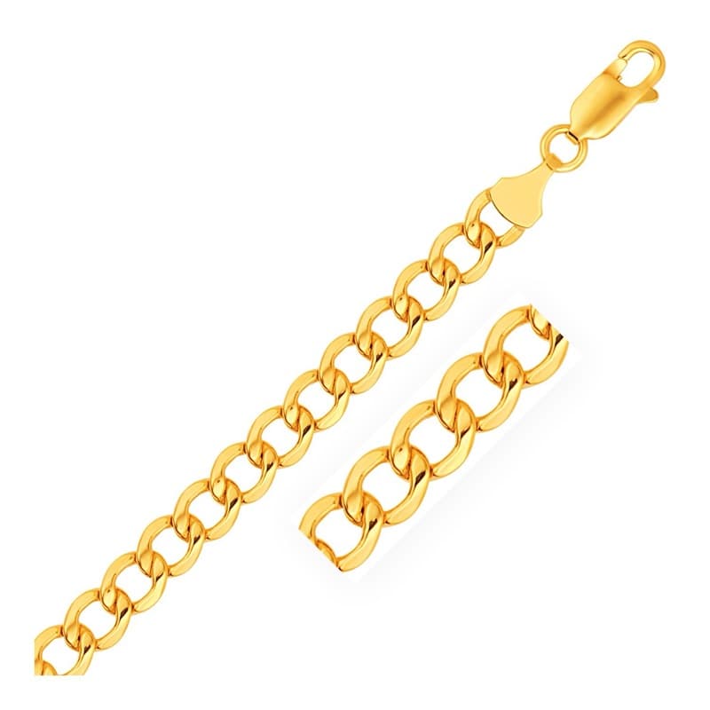 Cuban Bracelet, 14K Yellow Gold
