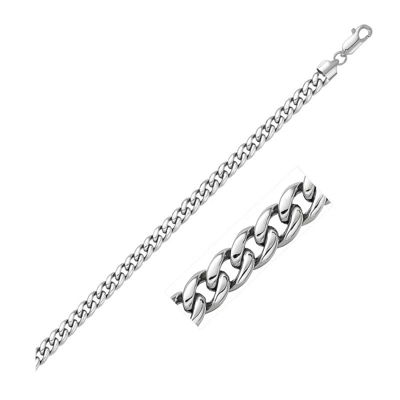 Cuban Bracelet, 14K White Gold
