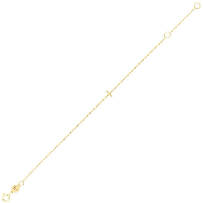 “I” ID Bracelet, 14K Yellow Gold