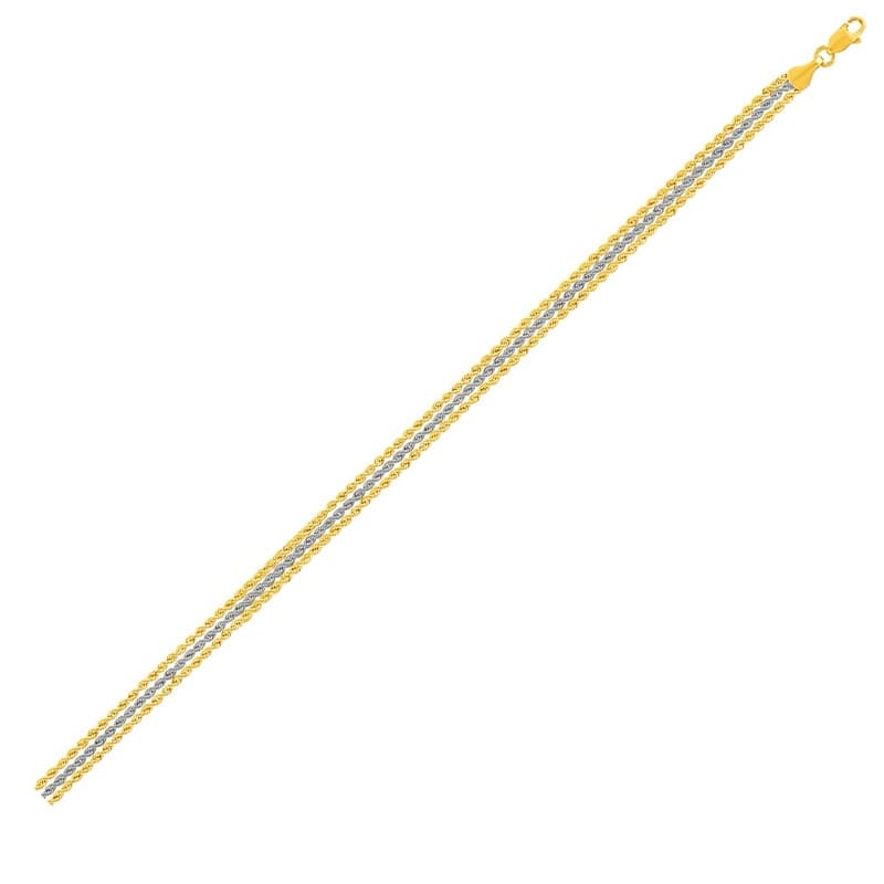 Rope Bracelet, 10K Two-Tone Gold