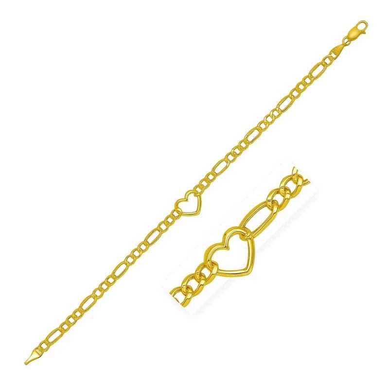 Pulsera Figaro, Oro Amarillo 10K