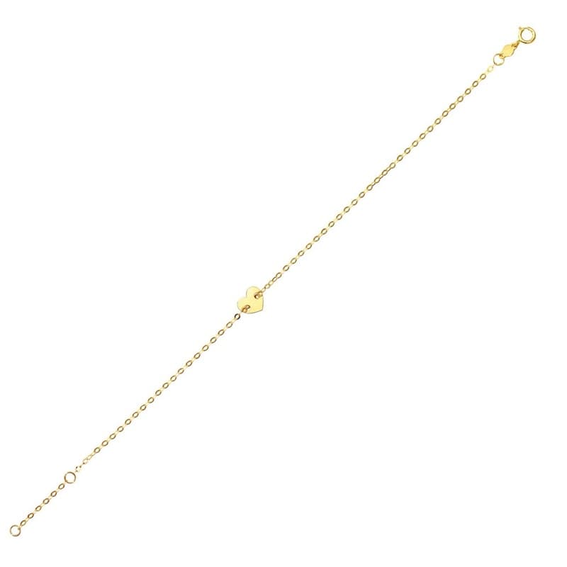 Heart Bracelet, 14K Yellow Gold