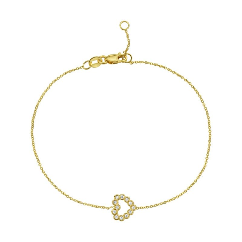Heart Bracelet, 14K Yellow Gold