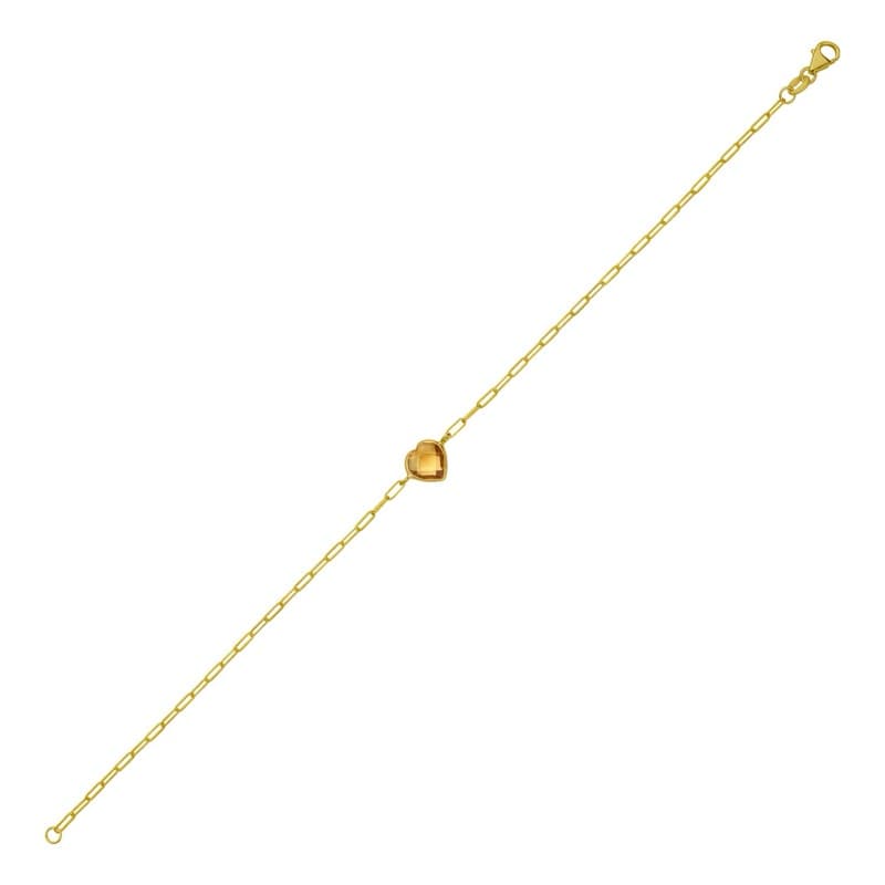 Pulsera Corazón, Oro Amarillo 14K
