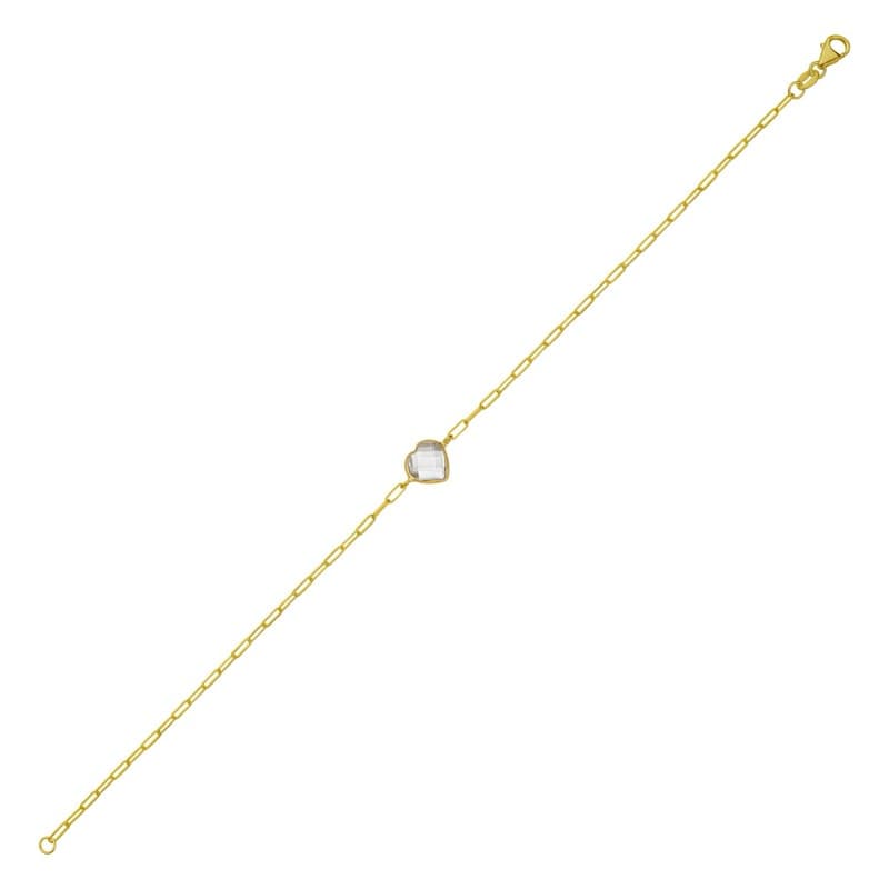 Heart Bracelet, 14K Yellow Gold