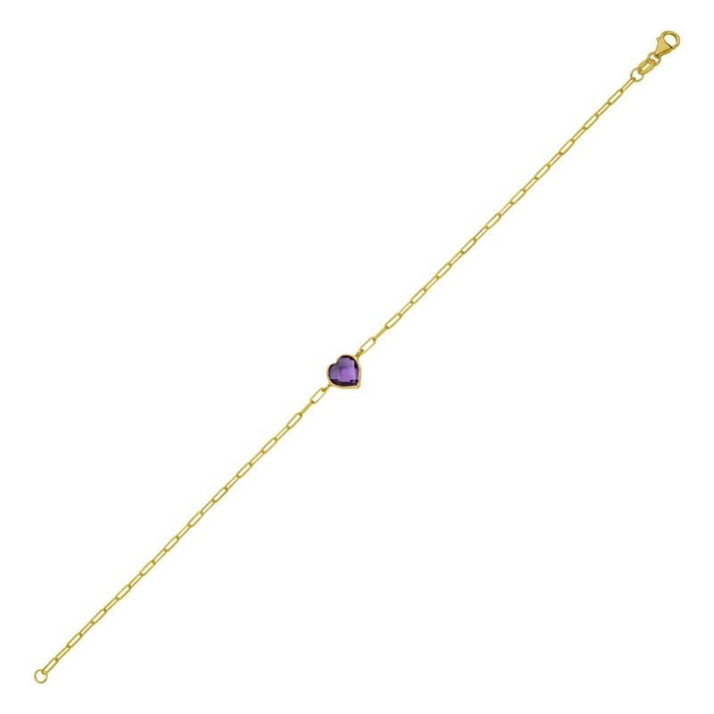 Heart Bracelet, 14K Yellow Gold