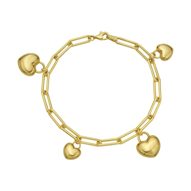 Pulsera Corazón, Oro Amarillo 14K