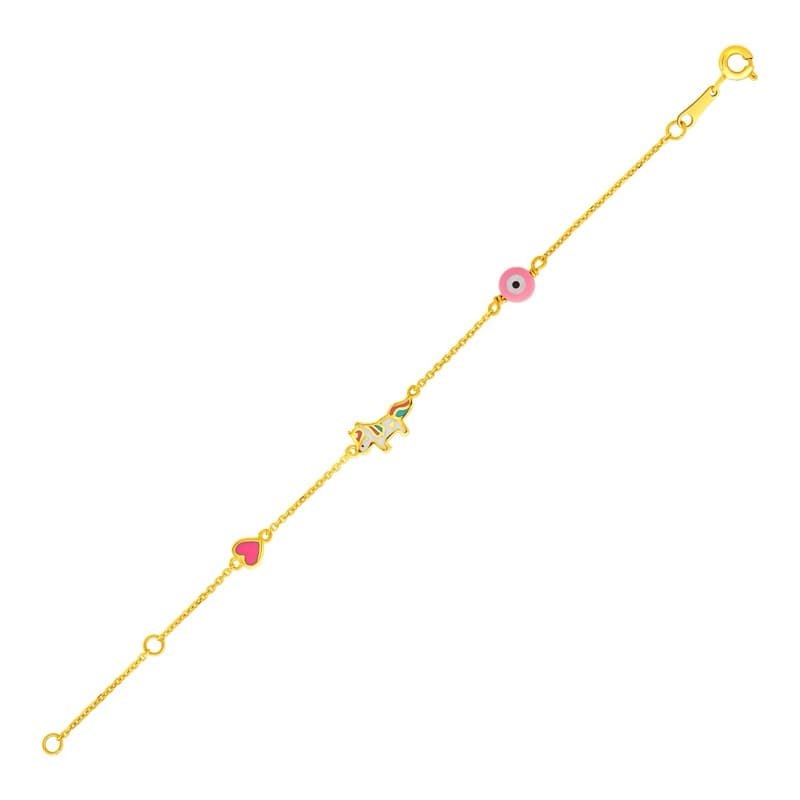 Charm Bracelet, 14K Yellow Gold