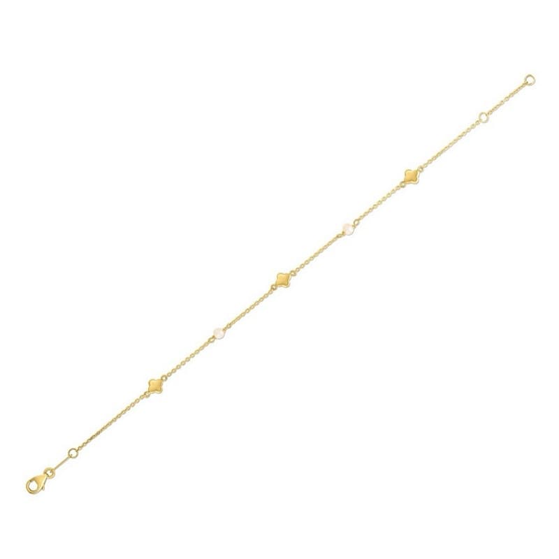 Pearl Bracelet, 14K Yellow Gold