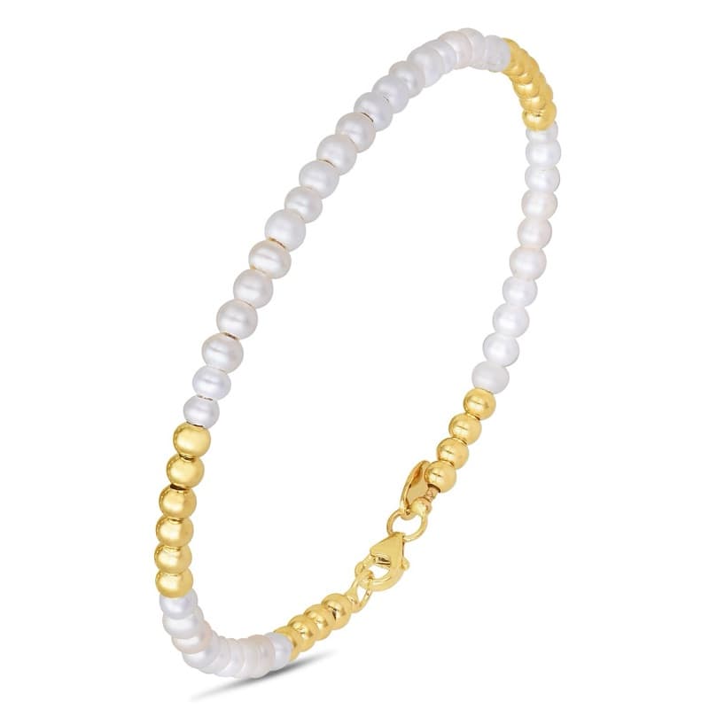 Pearl Bracelet, 14K Yellow Gold