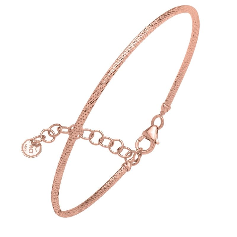 Diamond-Cut Stackable Bangle, 14K Rose Gold