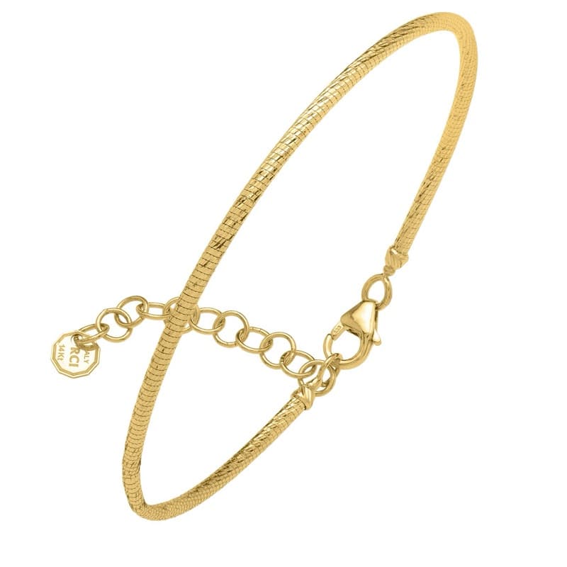 Diamond-Cut Stackable Bangle, 14K Yellow Gold