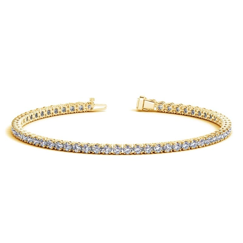 Tennis Bracelet, 14K Yellow Gold