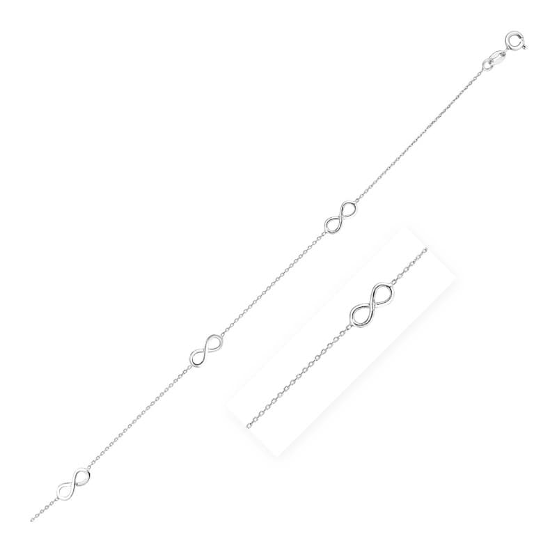 Charm Anklet, Sterling Silver