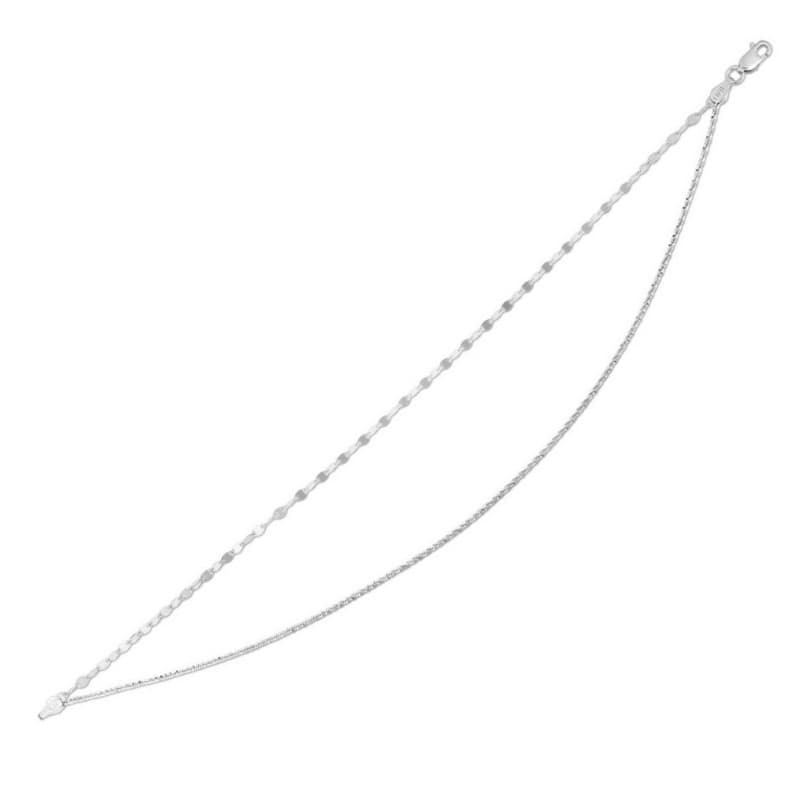 Fancy Anklet, Sterling Silver